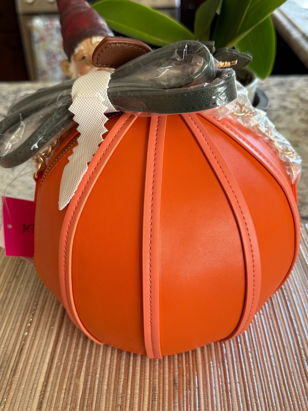 NEW Betsey Johnson Kitsch NO GUTS NO GLORY Pumpkin Crossbody In Orange - Picture 6 of 16